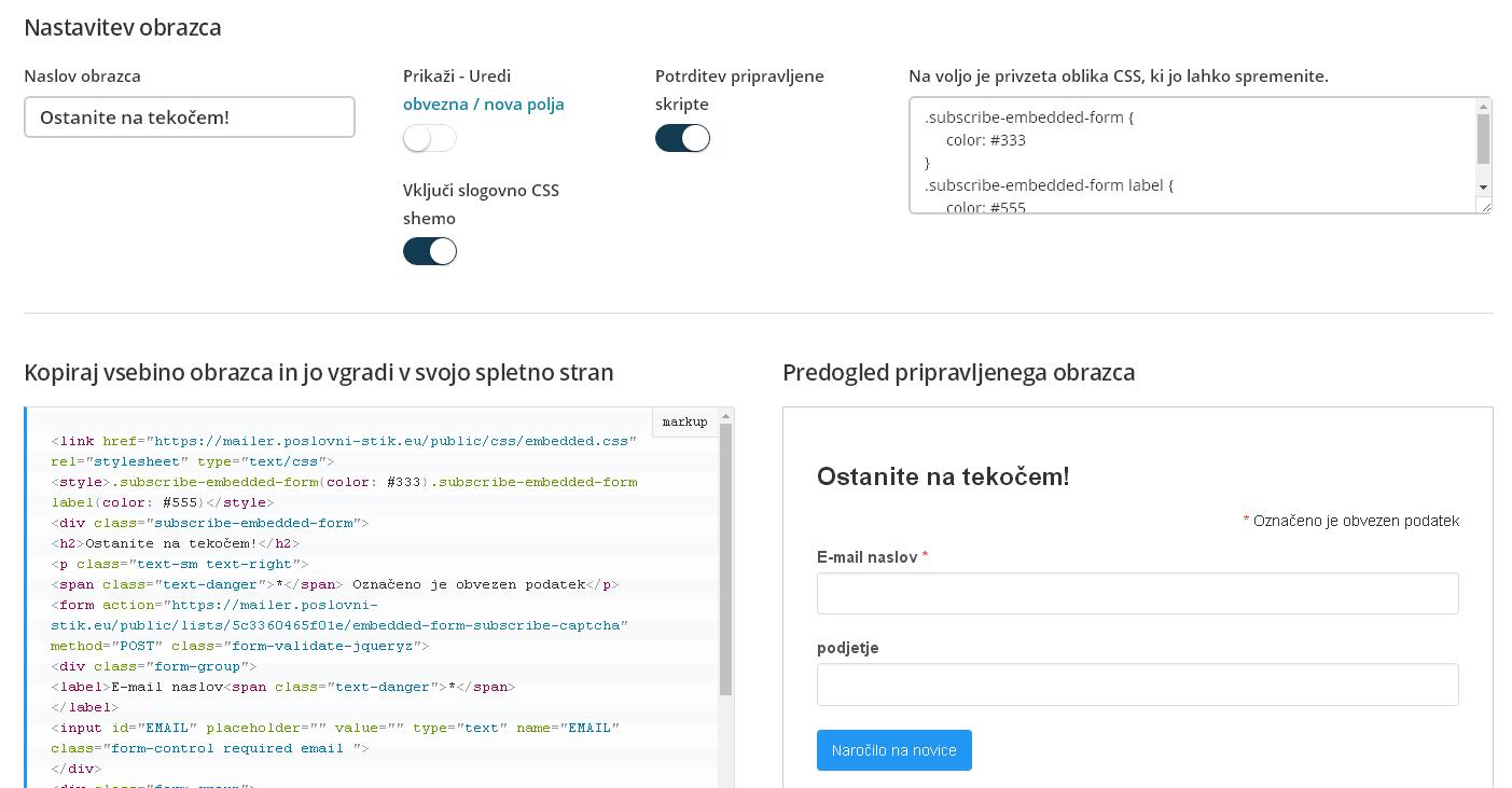 Izdelava spl.obrazca